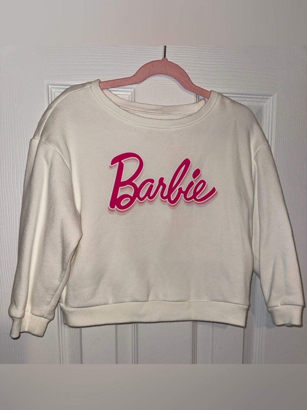 Barbie Sweatshirt with Hot Pink Logo (Size 5)